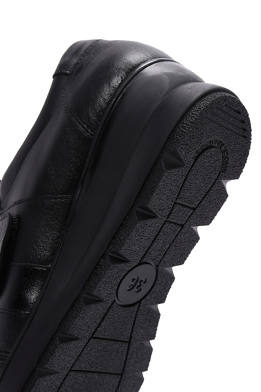 Women's Black Strappy Leather Comfort Shoes