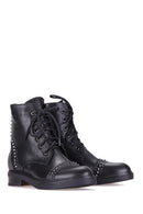 Studded Women's Leather Boots | Derimod