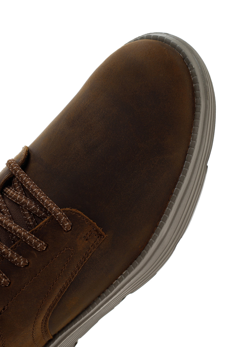 Skechers Men's Brown Garza Gervin Leather Sneaker