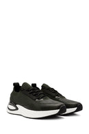 Derimod Zero Men's Green Laced Thick Soled Fabric Sneaker | Derimod