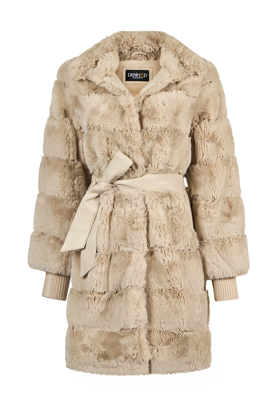 Pinzolo Woman White Belted Teddy Coat