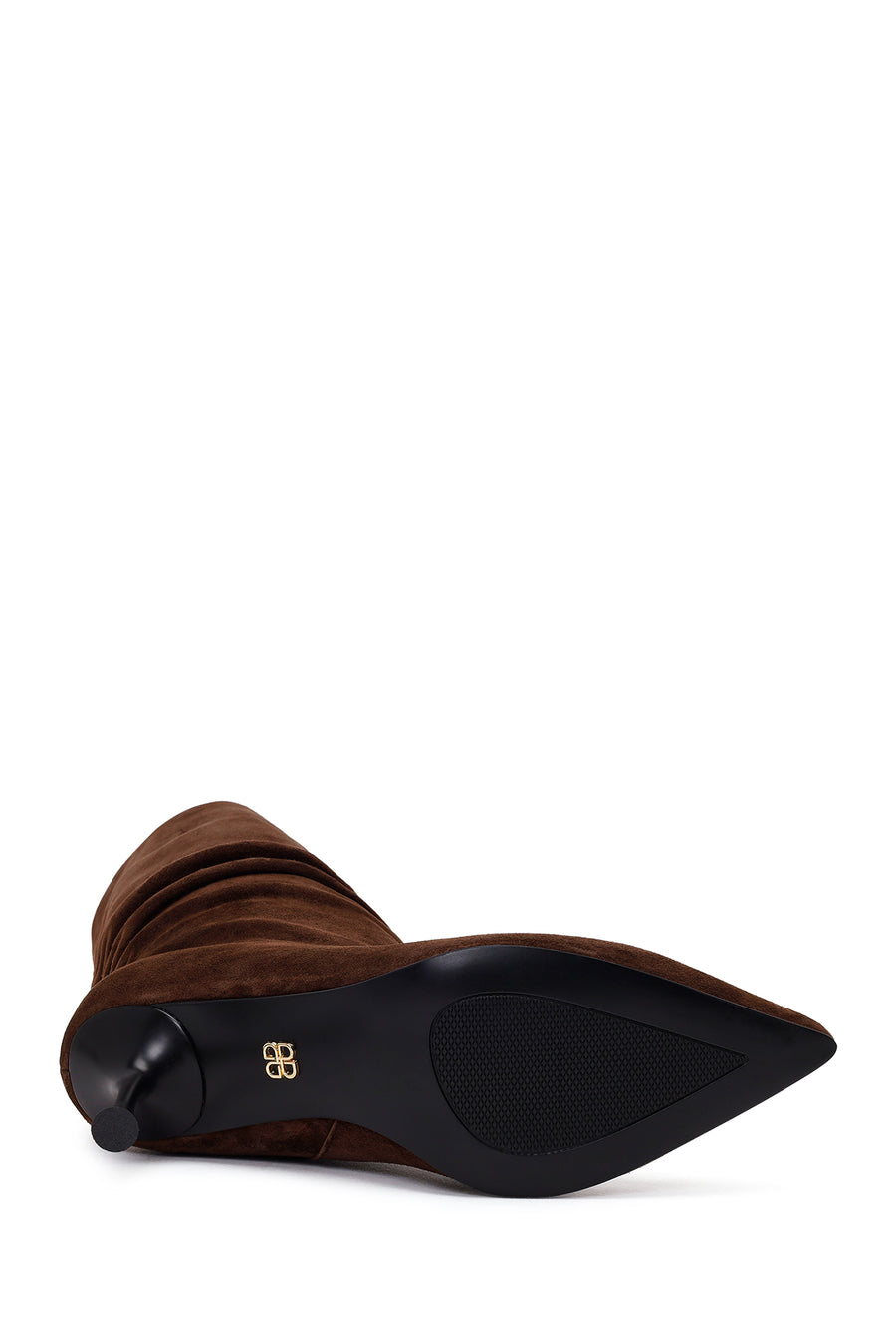 Woman Brown Thin-Heeled Suede Boots