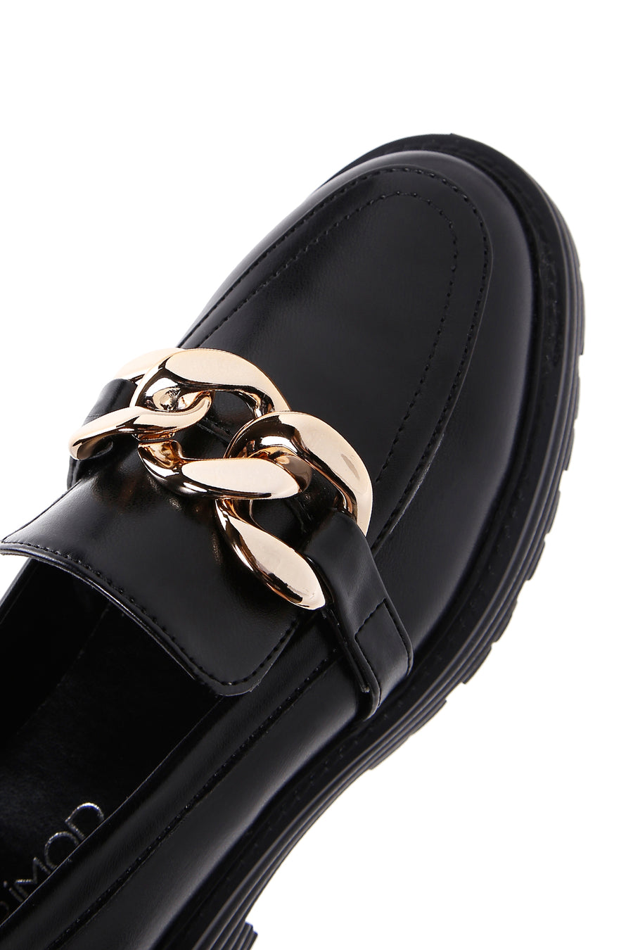 Kadın Siyah Kalın Tabanlı Maskülen Loafer