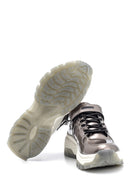 Women's High-Based Sneaker with Patent Leather Detail | Derimod