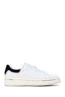 Erkek Beyaz Bağcıklı Kalın Tabanlı Deri Sneaker | Derimod