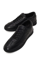 Erkek Siyah Bağcıklı Deri Casual Sneaker | Derimod