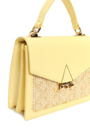 Women's Yellow Long Strap Patterned Shoulder Bag | Derimod