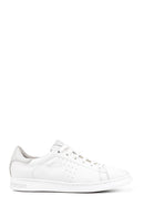 Geox Women's White Jaysen Lace-Up Leather Sneaker | Derimod