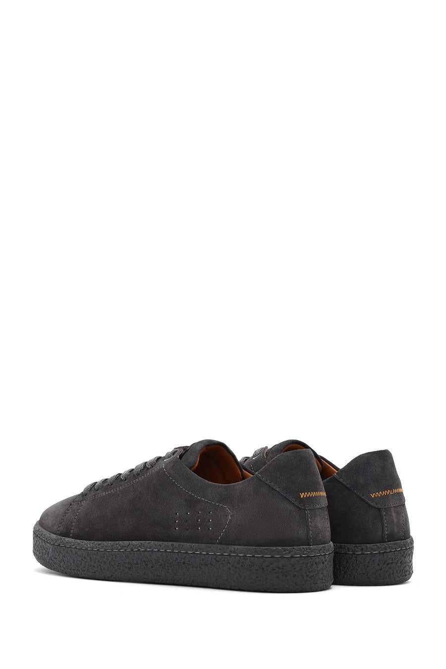 Men's Gray Lace-Up Suede Leather Sneaker