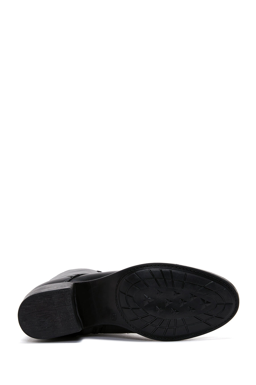 Women's Black Zippered Heeled Boots