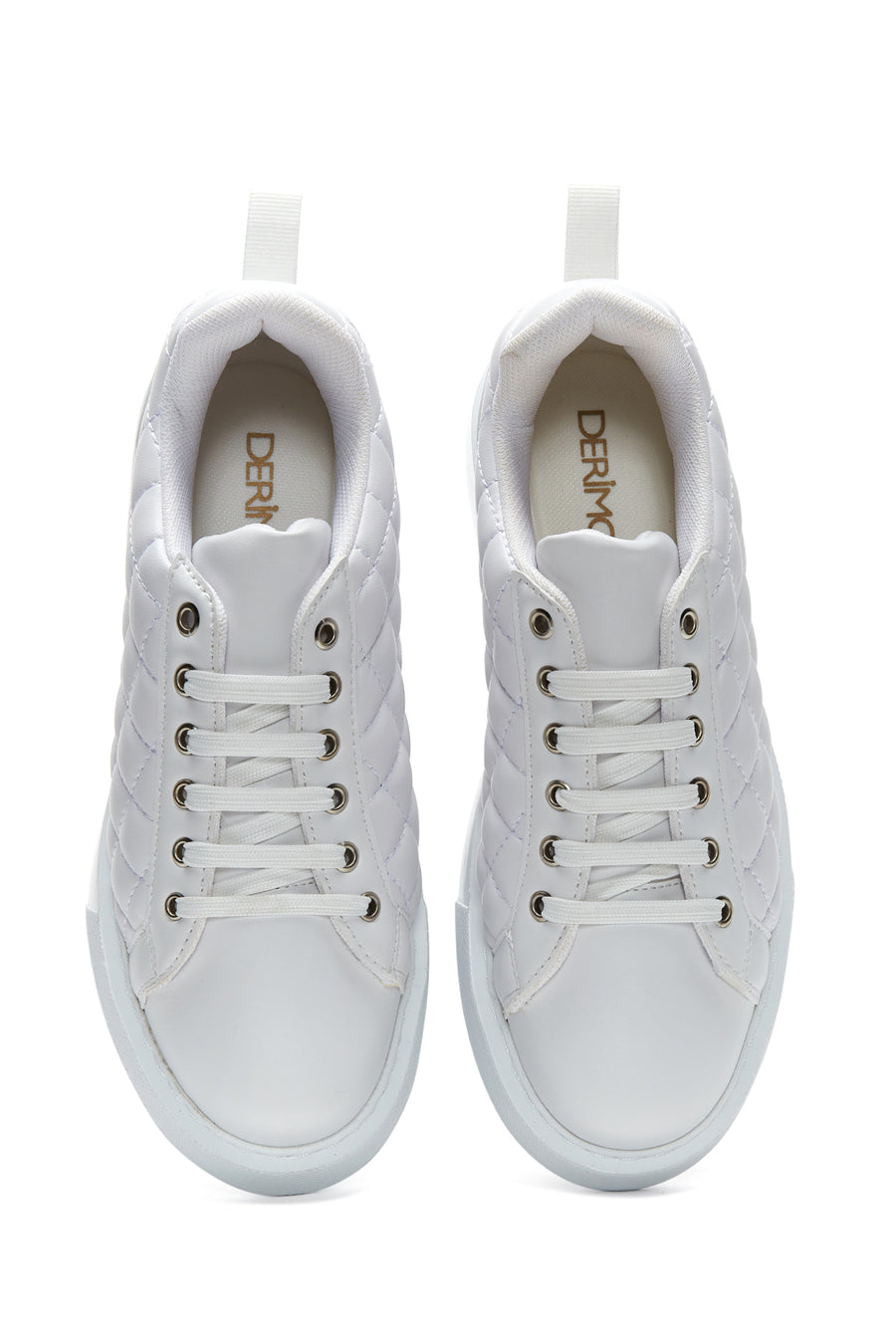 Kadın Beyaz Kapitone Kalın Tabanlı Sneaker