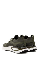 Derimod Zero Men's Green Laced Thick Soled Fabric Sneaker | Derimod