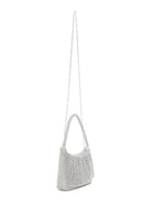 Women's Silver Long Chain Strap Stone Mini Evening Handbag | Derimod