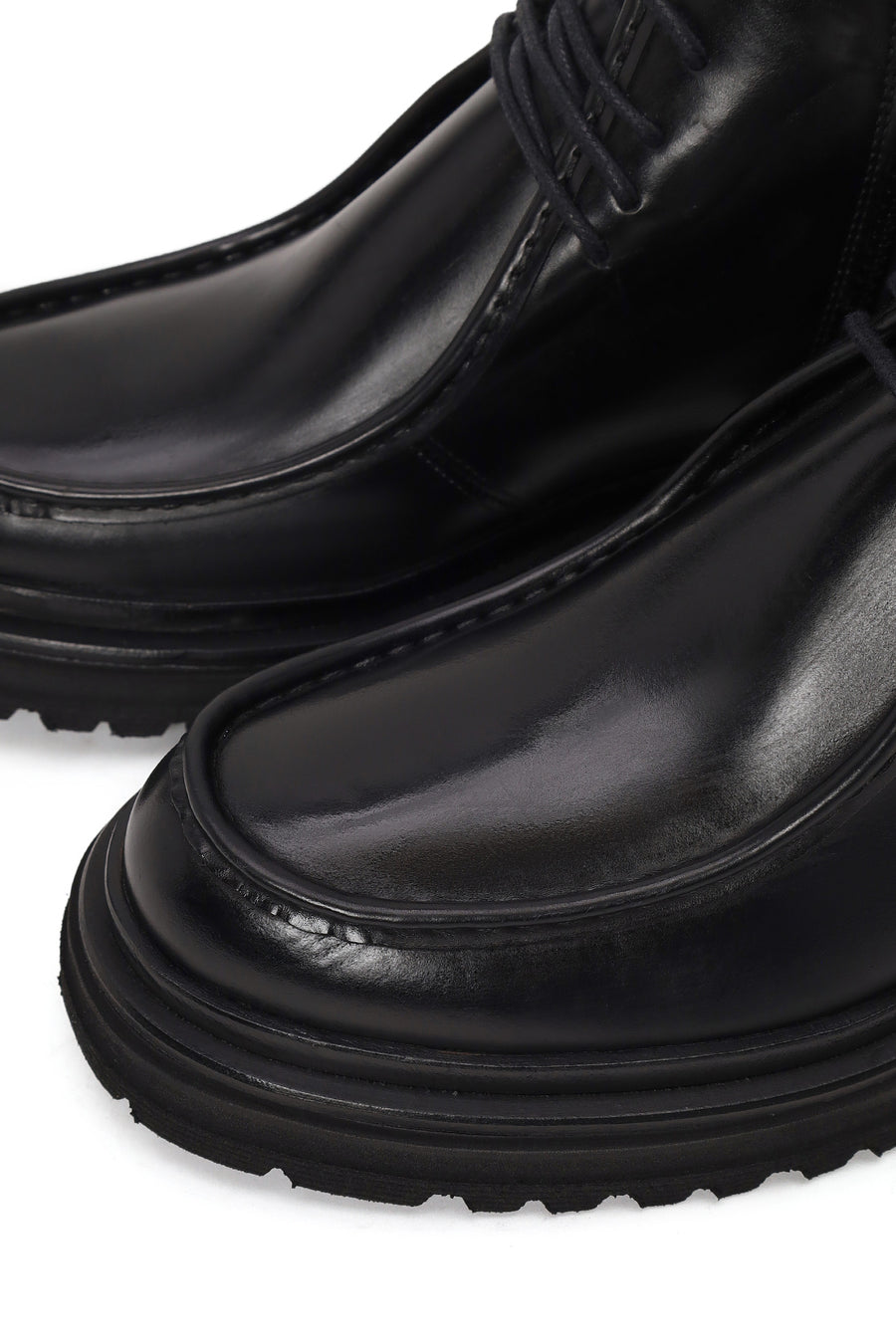 Derimod Black Male Black Zip Closure Chunky Sole Leather Casual Boots