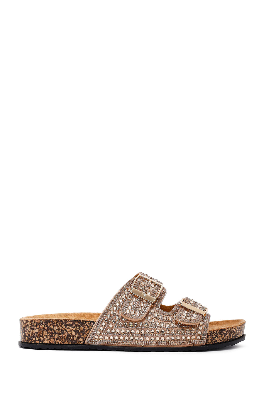 Women's Gold Stone Slippers 25SFE400514 | Derimod
