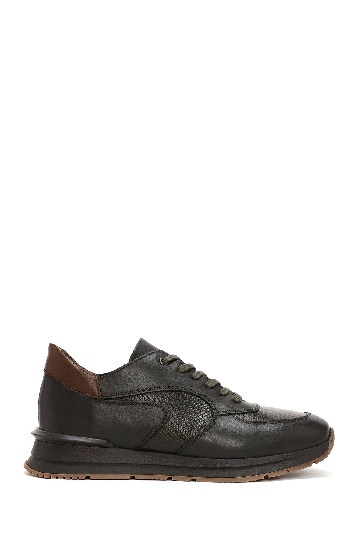 Men's Green Lace-Up Leather Casual Sneakers 24WFD660214 | Derimod