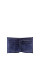 Men's Navy Blue Leather Wallet | Derimod