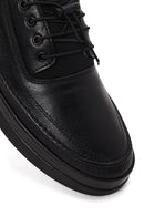 Male Black Lace-Up Leather Casual Shoes | Derimod