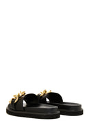 Women's Black Buckle Flat Slippers | Derimod