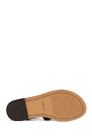 Woman Brown Embellished Toe-Post Suede Leather Sandals | Derimod