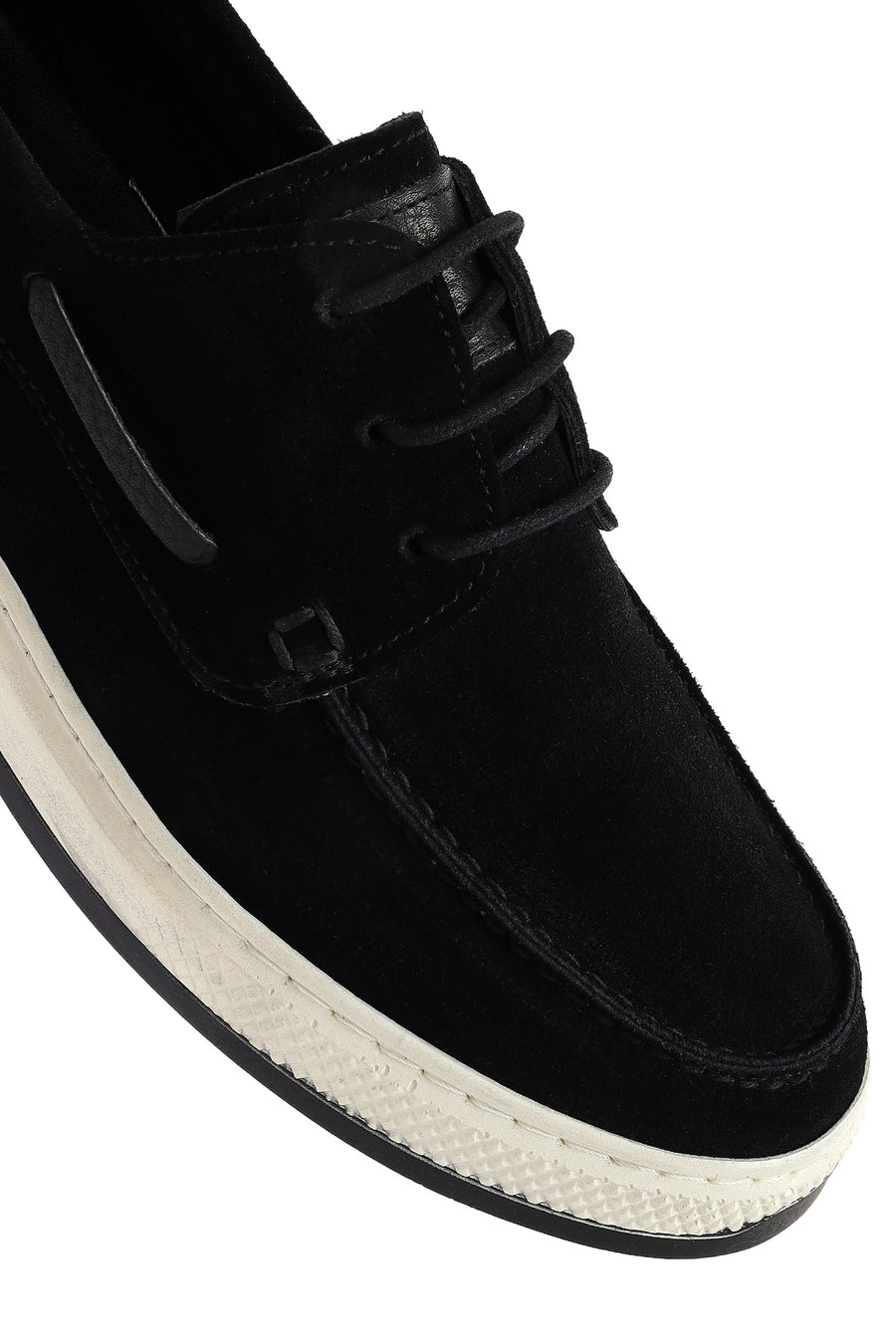 Men's Black Lace-Up Suede Leather Casual Shoes