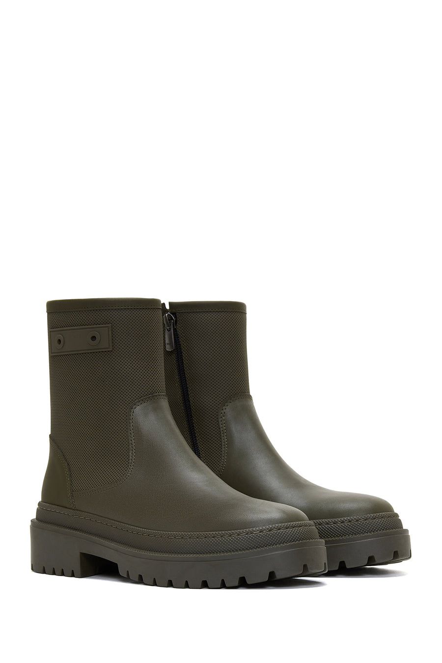 Women's Khaki Leather Boots