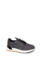 Erkek Gri Bağcıklı Kalın Tabanlı Deri Sneaker | Derimod