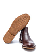 Men's Leather Back Zippered Classic Boots | Derimod