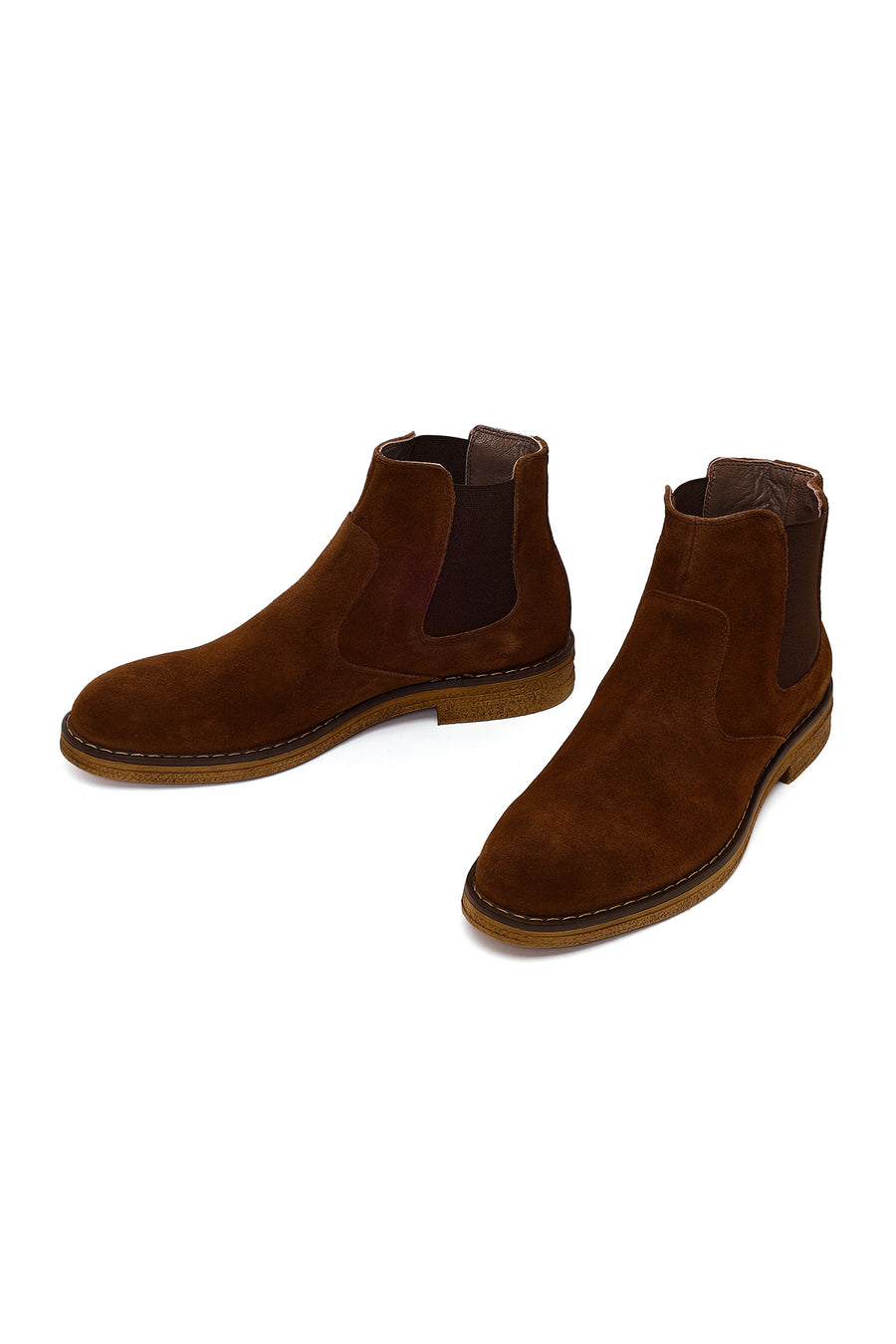 Male Brown Suede Chelsea Boots