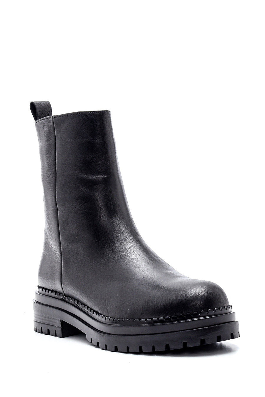 Women's Leather Casual Zipper Boots