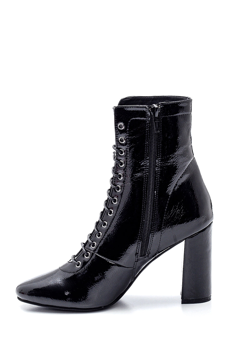 Women's Patent Leather Heeled Boots
