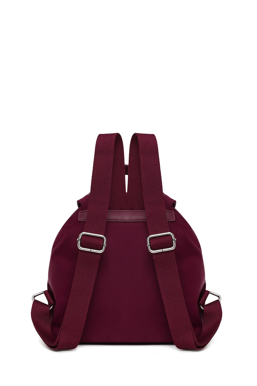 Woman Burgundy Fabric Backpack