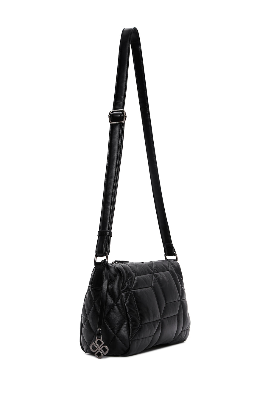 Women's Black Quilted Crossbody Bag