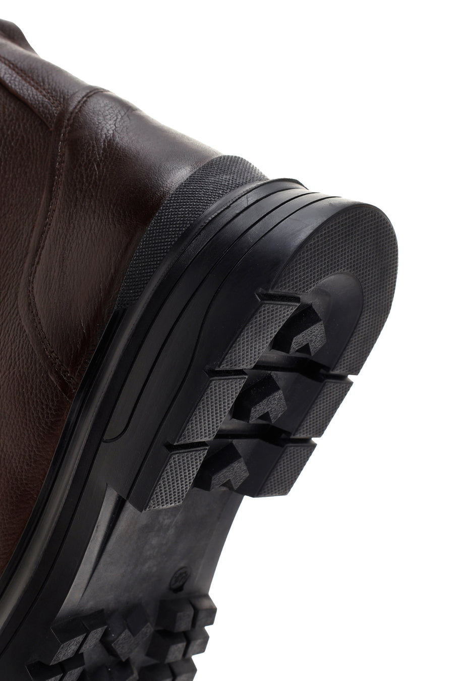 Men's Brown Leather Zippered Casual Boots
