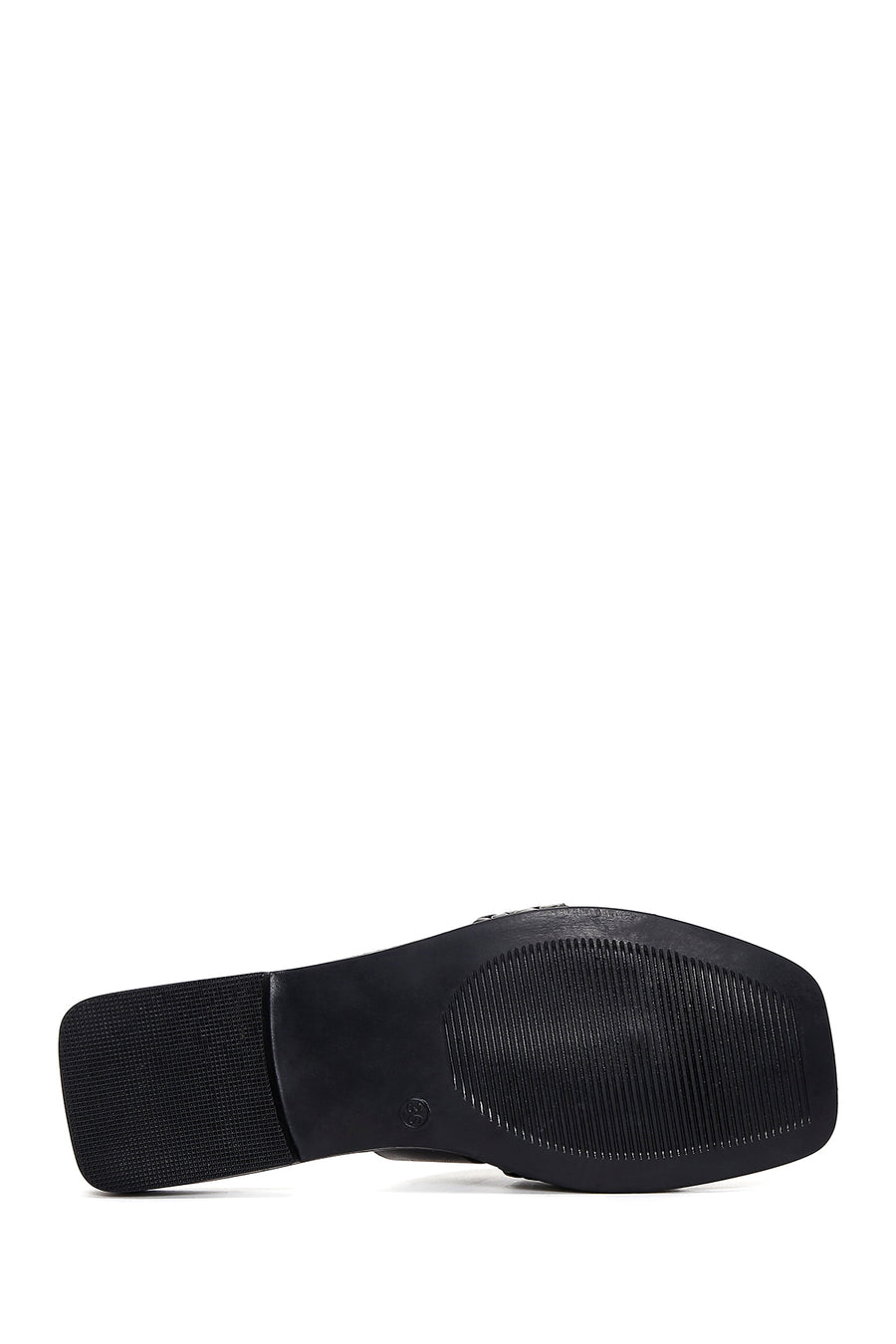 Women's Black Leather Slippers
