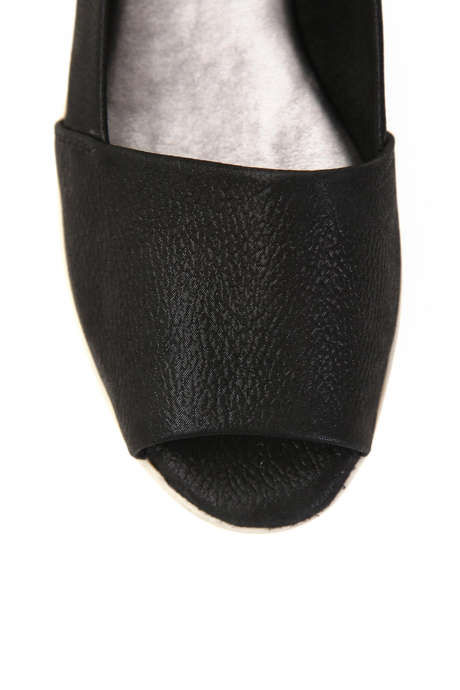 Black Open Toe Women's Leather Shoes