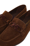 Women's Brown Suede Leather Loafer | Derimod