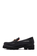 Derimod Flex Women's Black Leather Masculine Loafer | Derimod