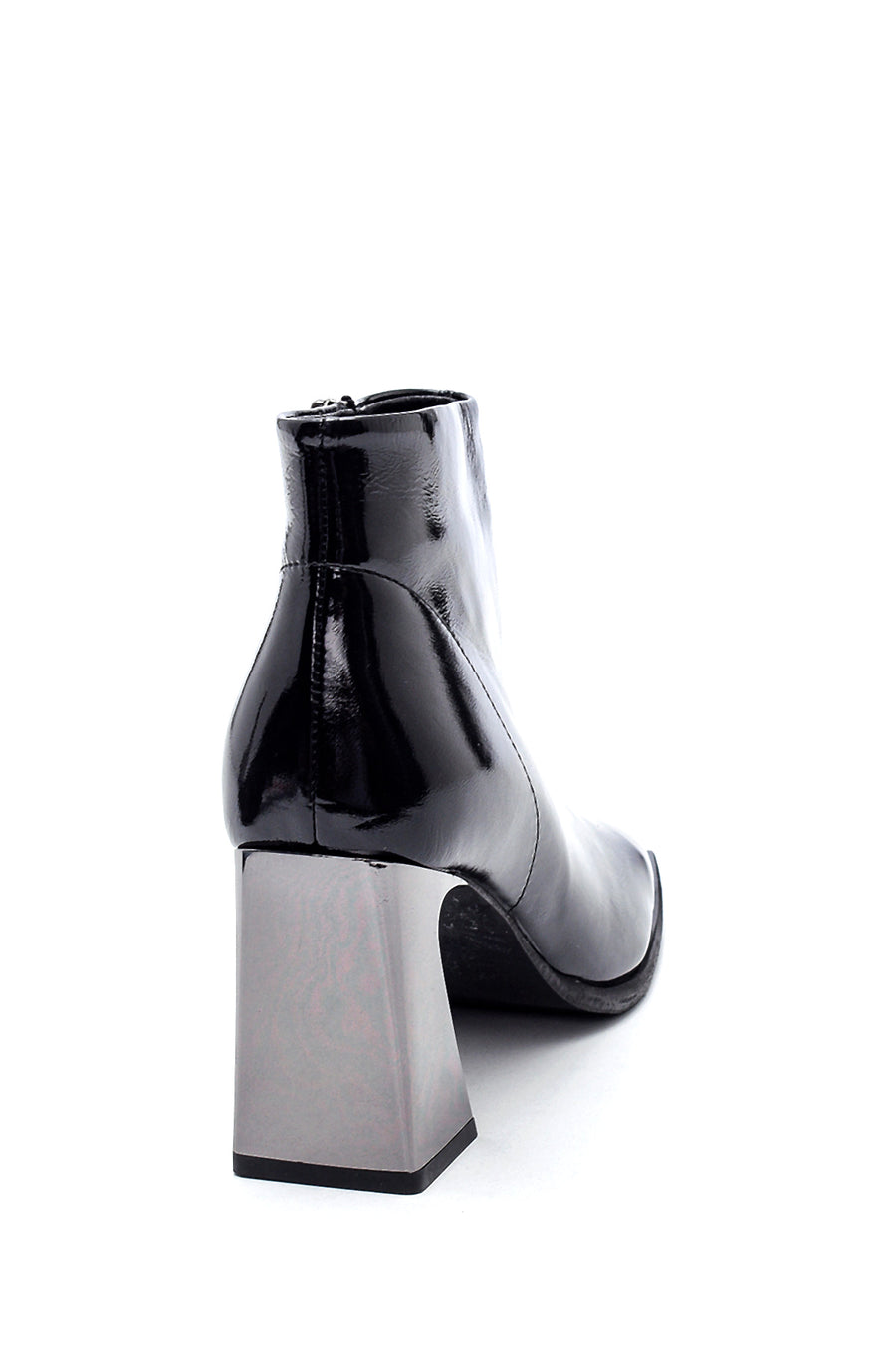 Women's Leather Heeled Patent Leather Boots