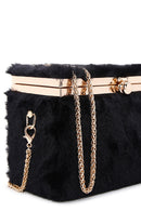 Women's Black Plush Crossbody Bag | Derimod