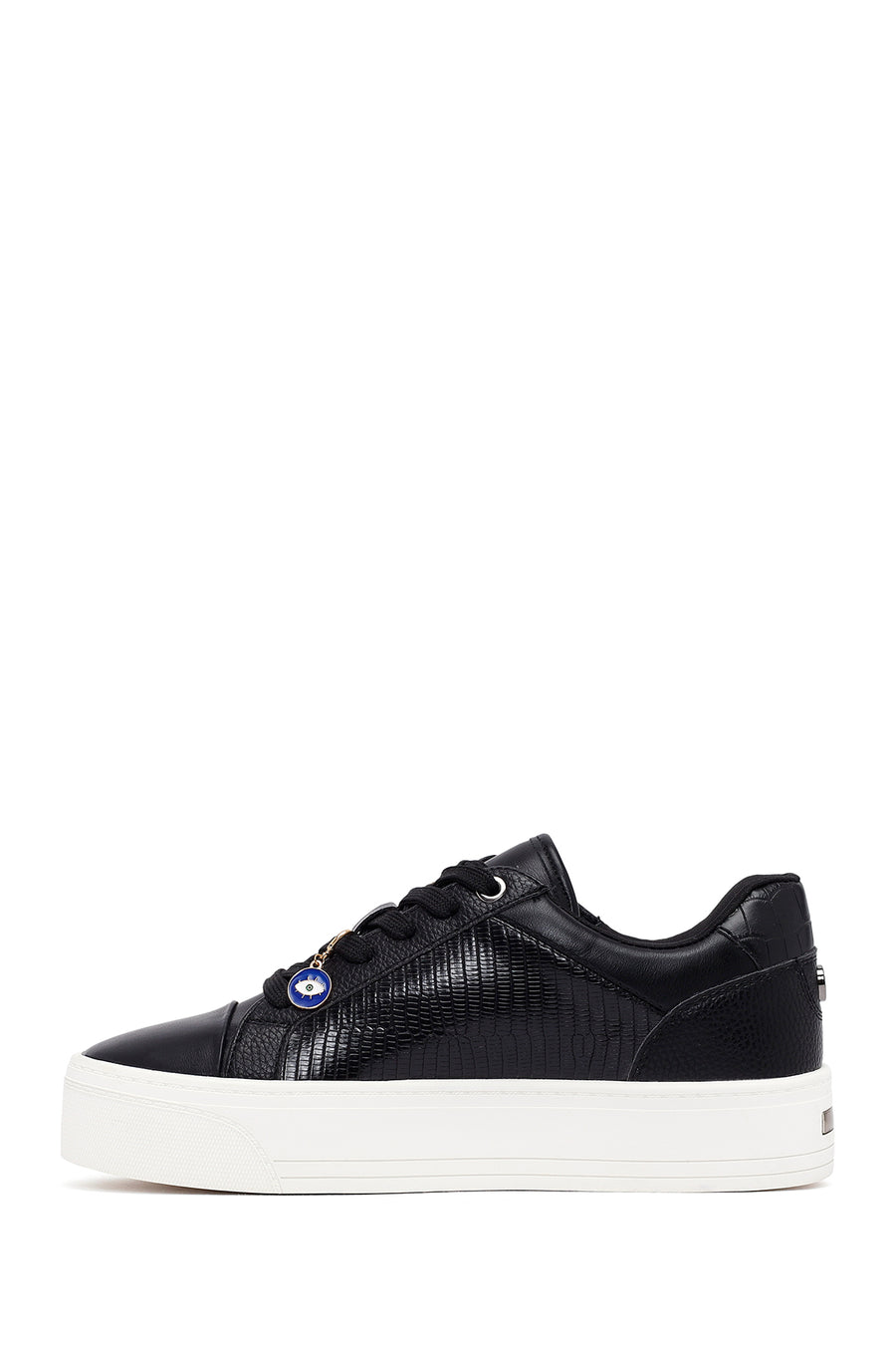 Woman Black Lace-Up Chunky Sneaker