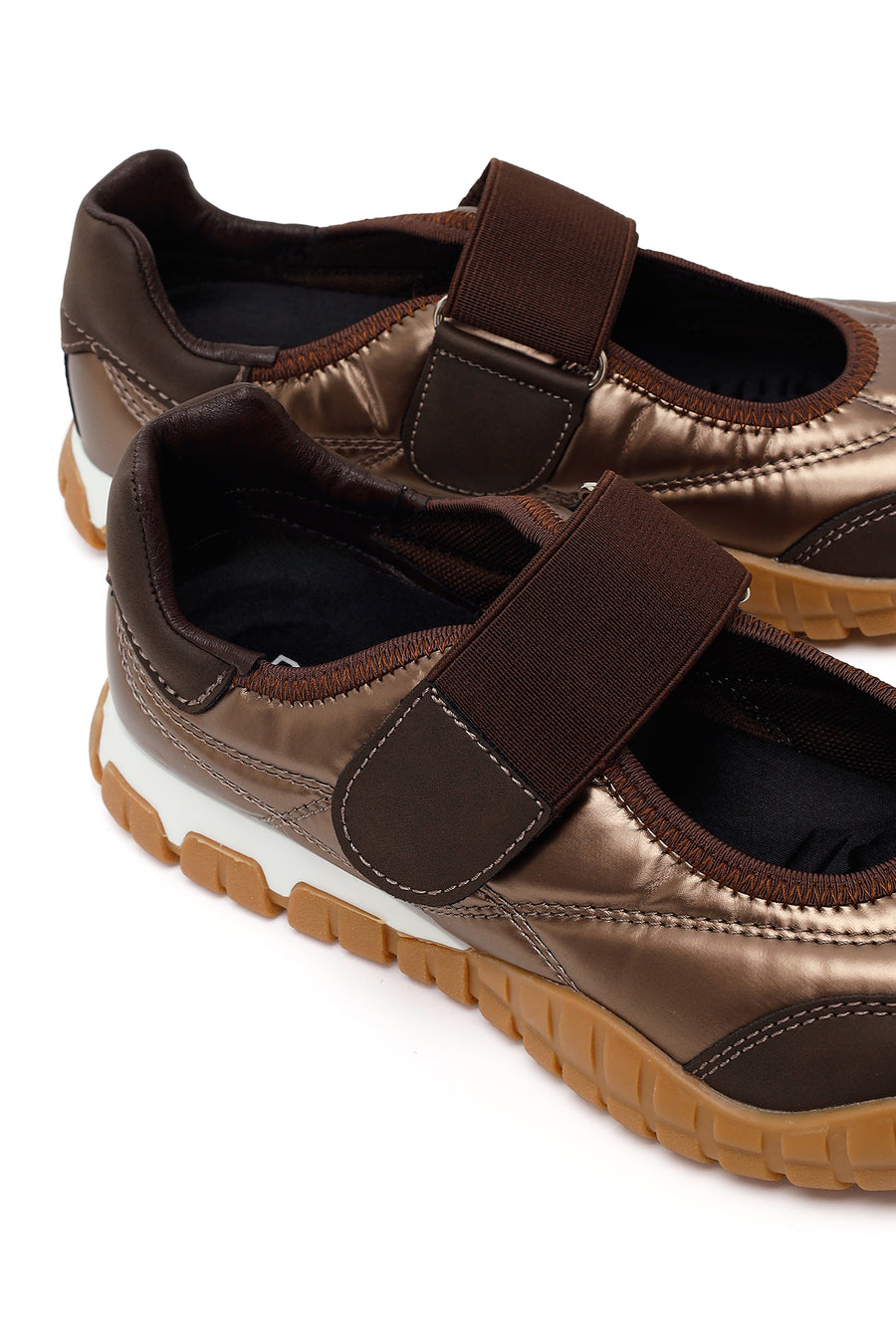 Woman Brown Strappy Sporty Ballerine flats