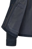Zapata Male Navy Suede Shirt Jacket | Derimod