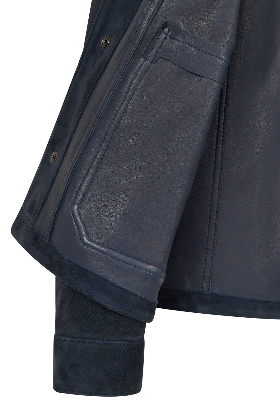 Zapata Male Navy Suede Shirt Jacket