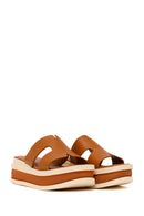Woman Taba Thick-Soled Leather Slipper | Derimod