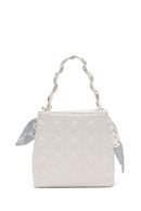 Women's Cream Long Strap Quilted Handbag with Accessory Detail | Derimod