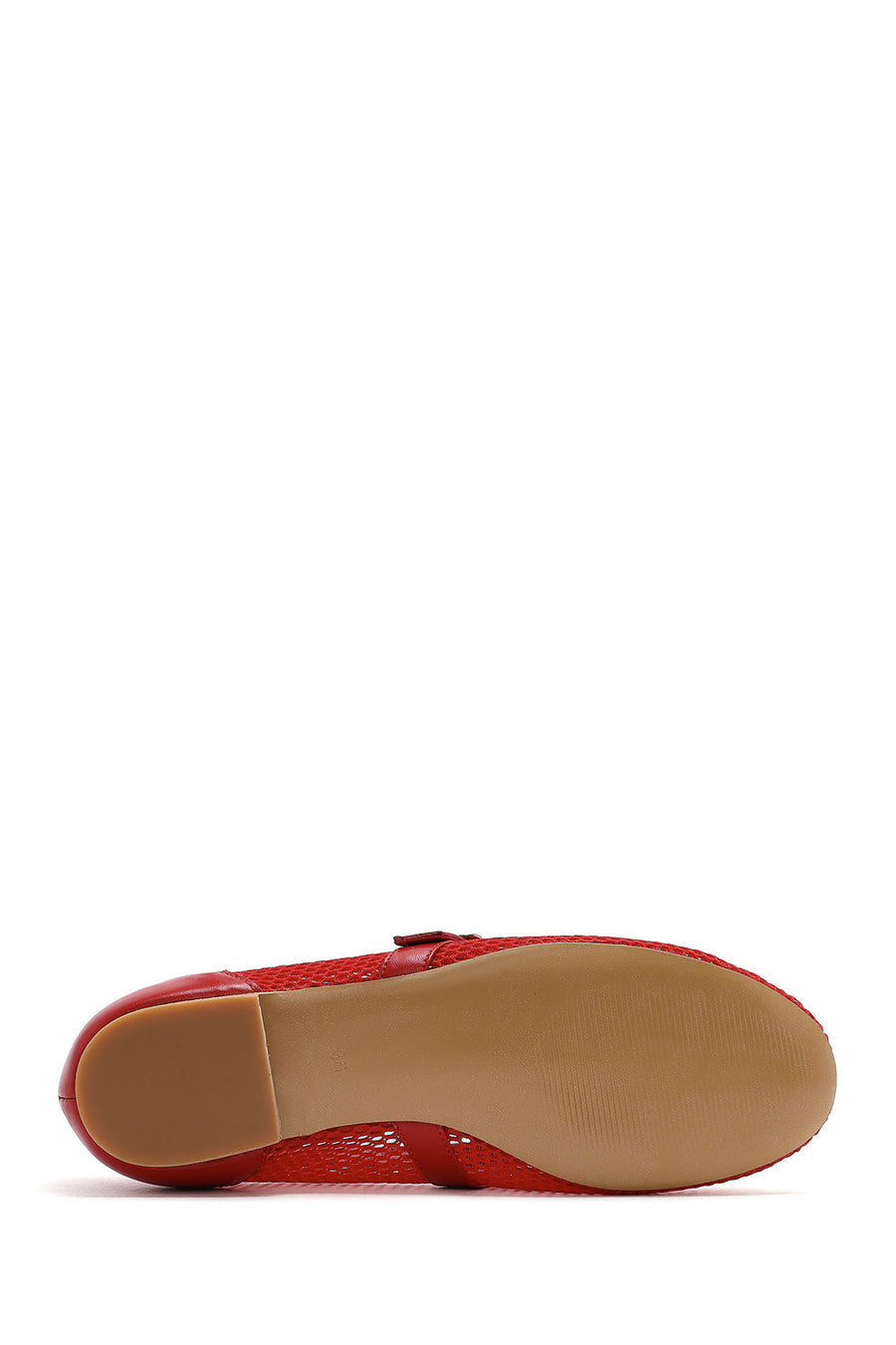 Women's Red Mesh Strappy Ballerinas