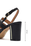 Women's Black Ankle Buckle Thick Heel Sandals | Derimod