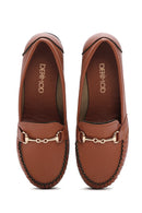 Women's Tan Wedge Heel Loafer | Derimod