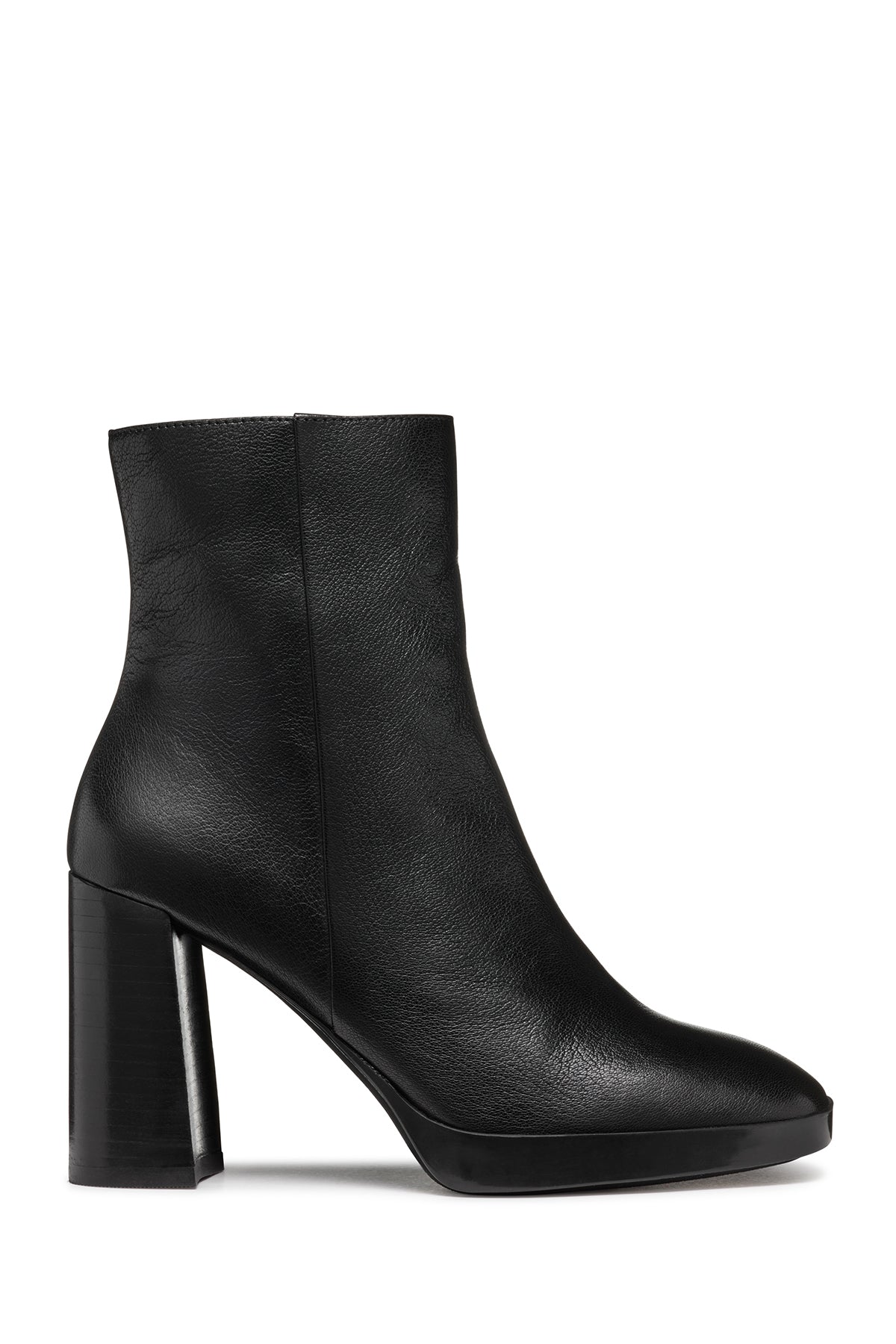 Geox Women's Black Teulada Zippered Thick Heel Leather Boots D36VLC000TCC9999 | Derimod
